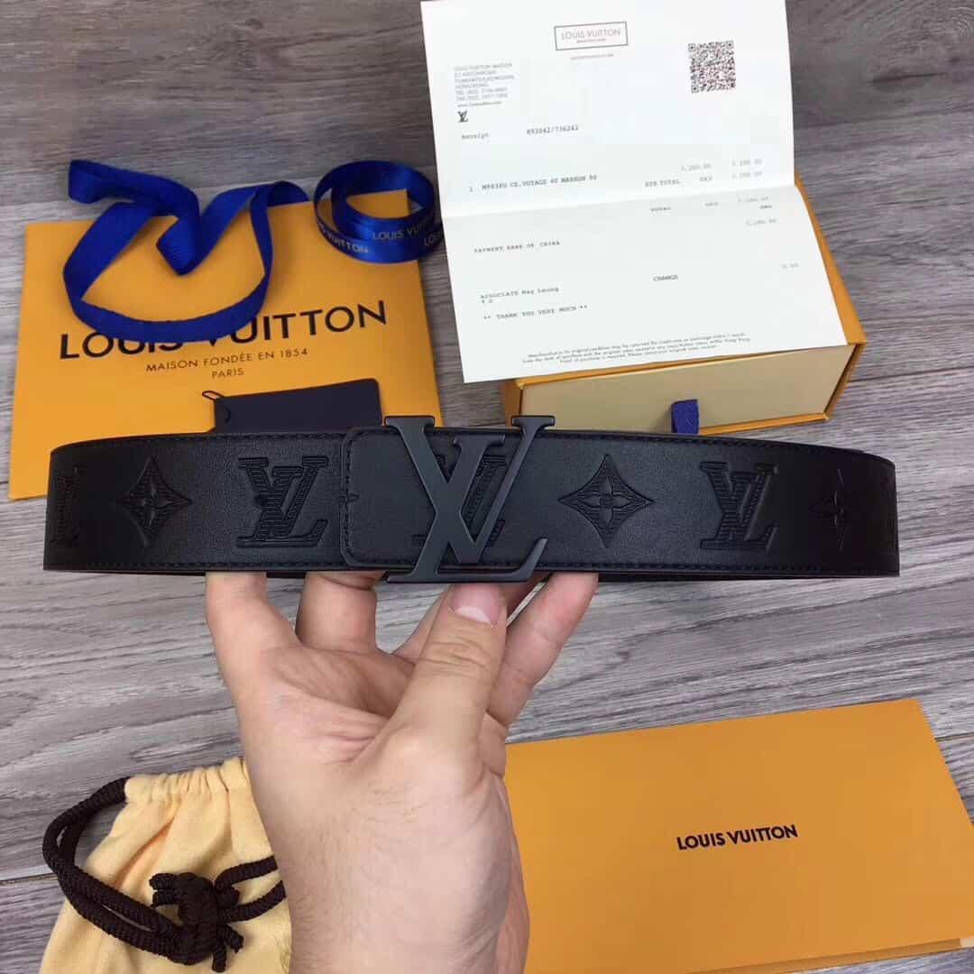 LOUIS VUITTON SHAPE BELT MONOGRAM SHADOW 40 MM BLACK
