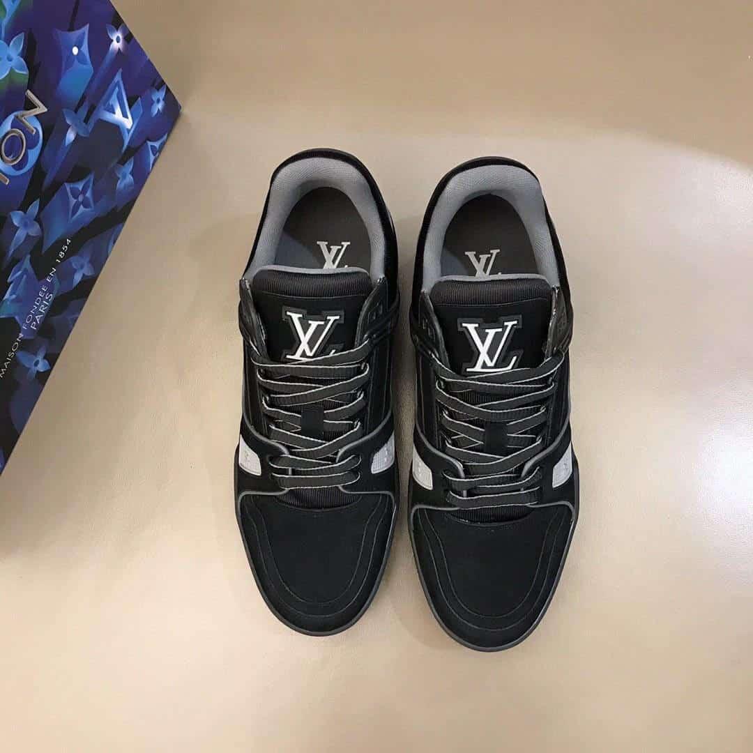 LOUIS VUITTON LV 408 TRAINERS IN SUEDE & GRAY FLANNEL