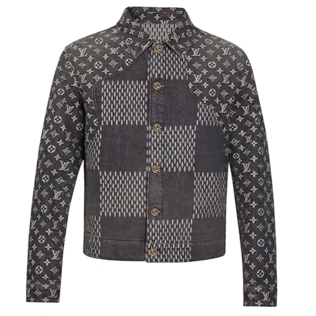 LOUIS VUITTON GIANT DAMIER WAVES MONOGRAM DENIM JACKET