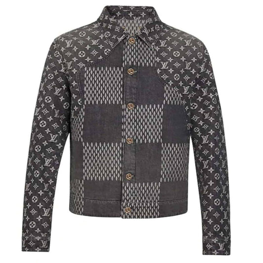 LOUIS VUITTON GIANT DAMIER WAVES MONOGRAM DENIM JACKET