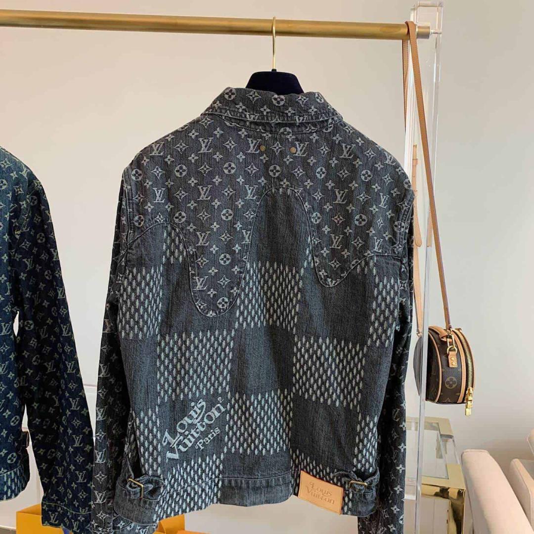 LOUIS VUITTON GIANT DAMIER WAVES MONOGRAM DENIM JACKET
