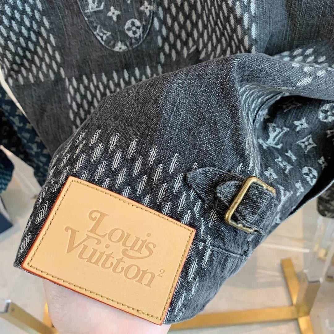 LOUIS VUITTON GIANT DAMIER WAVES MONOGRAM DENIM JACKET