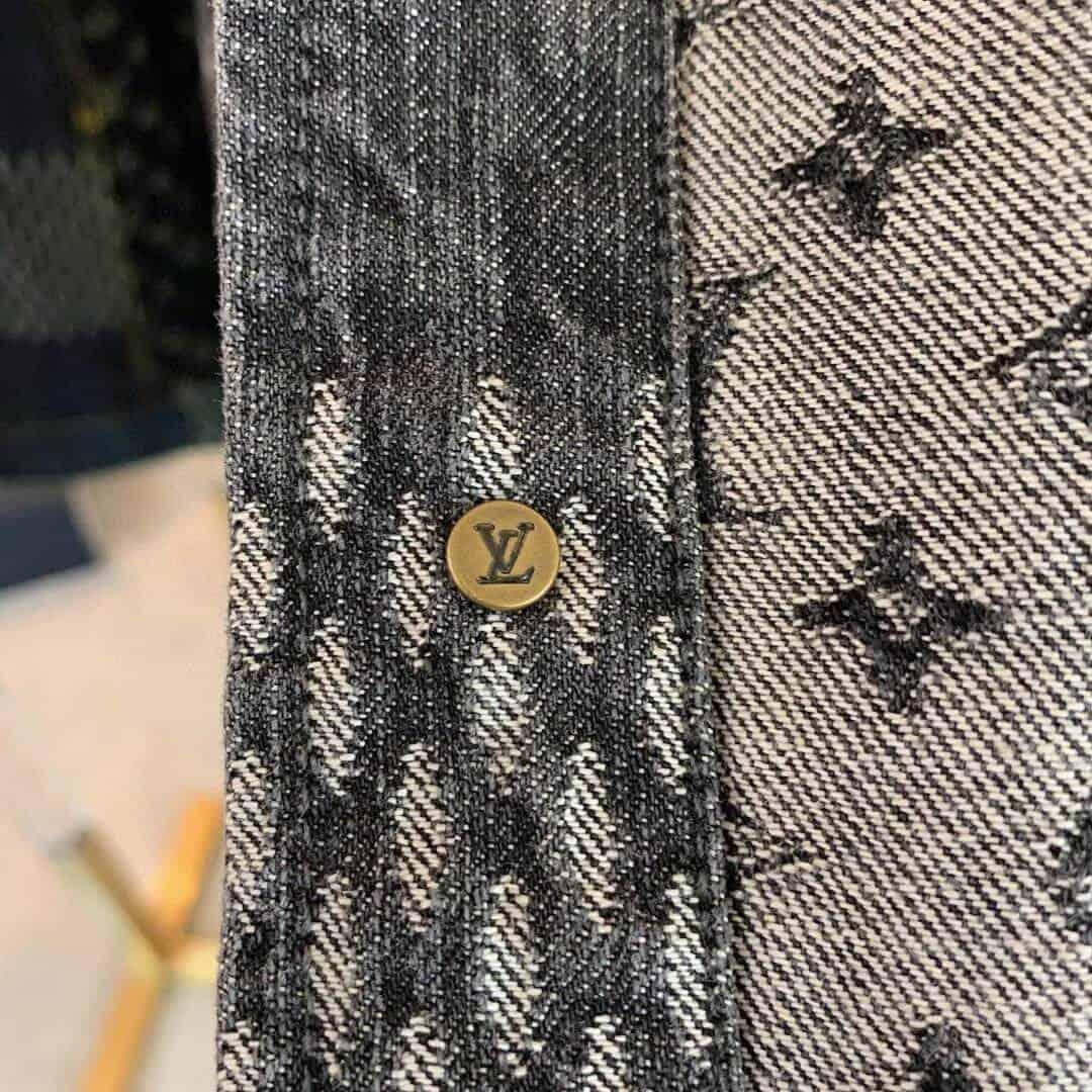 LOUIS VUITTON GIANT DAMIER WAVES MONOGRAM DENIM JACKET