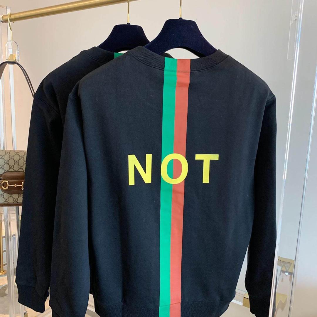 GUCCI BLACK 'FAKE/NOT' PRINT SWEATSHIRT