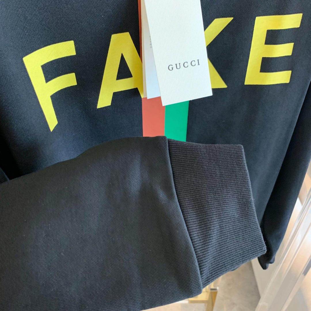 GUCCI BLACK 'FAKE/NOT' PRINT SWEATSHIRT