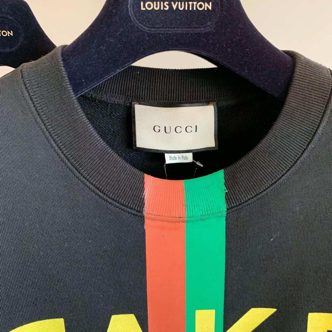 GUCCI BLACK 'FAKE/NOT' PRINT SWEATSHIRT