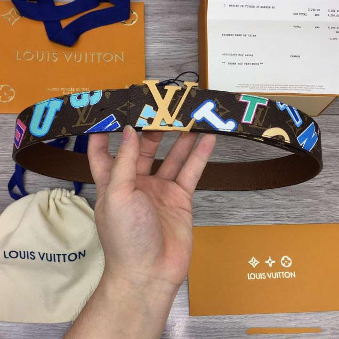 LOUIS X NBA LV INITIALES 40MM REVERSIBLE BELT MONOGRAM CANVAS CALF LEATHER REVERSE