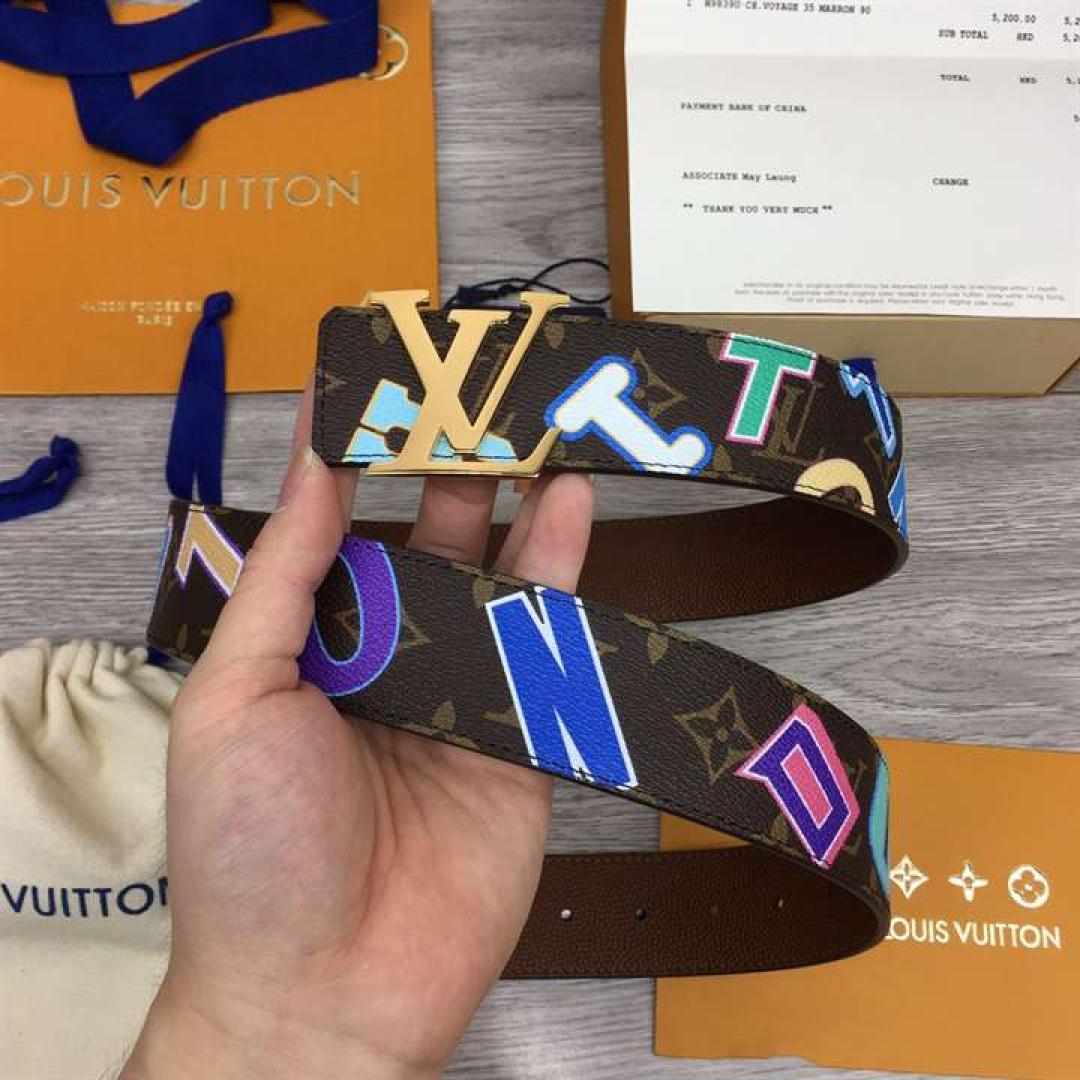LOUIS X NBA LV INITIALES 40MM REVERSIBLE BELT MONOGRAM CANVAS CALF LEATHER REVERSE