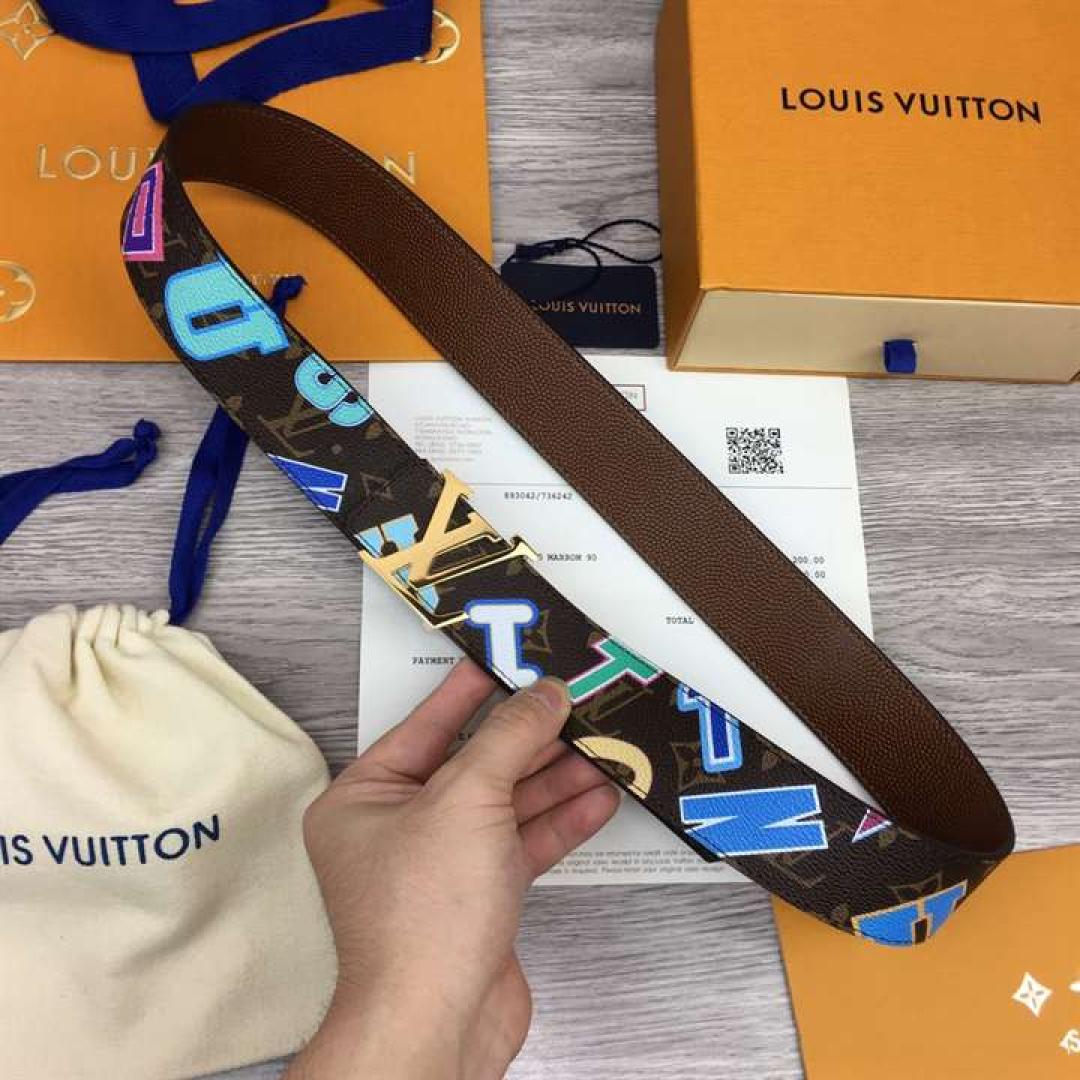 LOUIS X NBA LV INITIALES 40MM REVERSIBLE BELT MONOGRAM CANVAS CALF LEATHER REVERSE