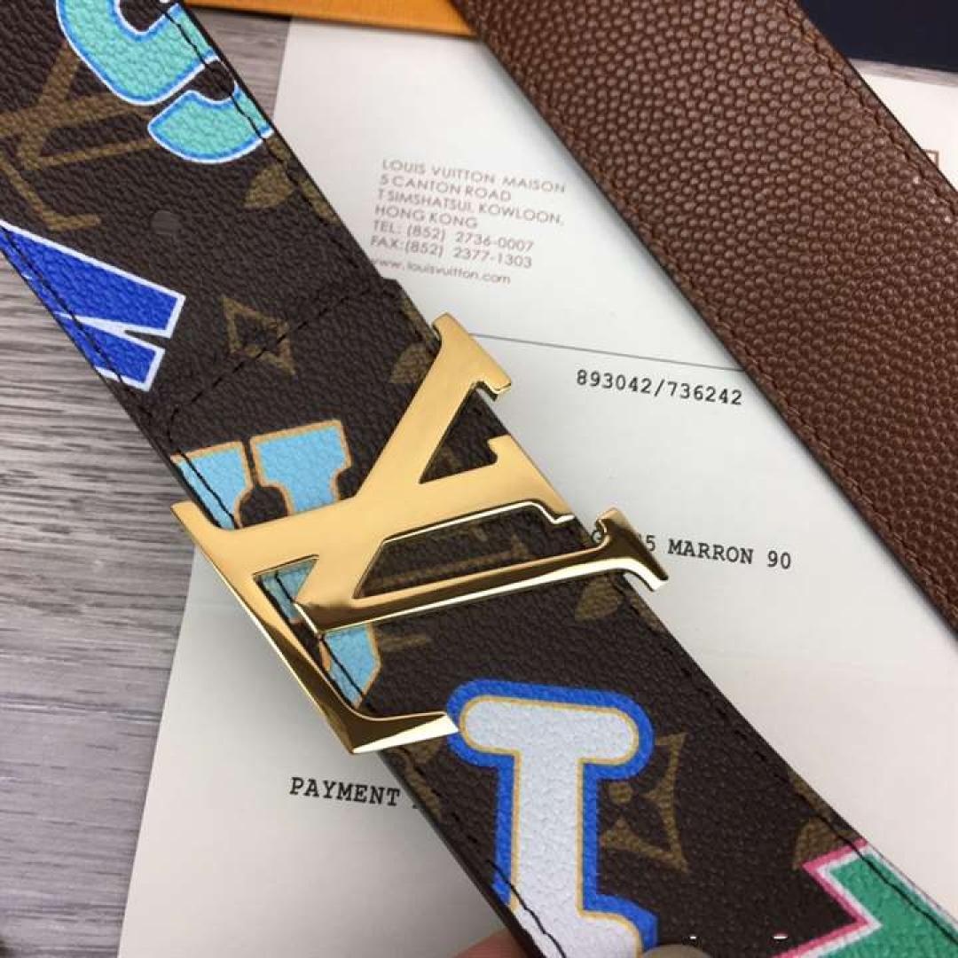 LOUIS X NBA LV INITIALES 40MM REVERSIBLE BELT MONOGRAM CANVAS CALF LEATHER REVERSE