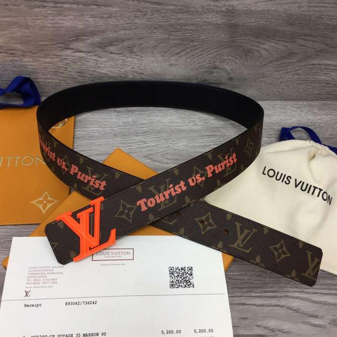 LOUIS VUITTON PYRAMIDE 40MM REVERSIBLE BELT MONOGRAM CANVAS RECTO SIDE