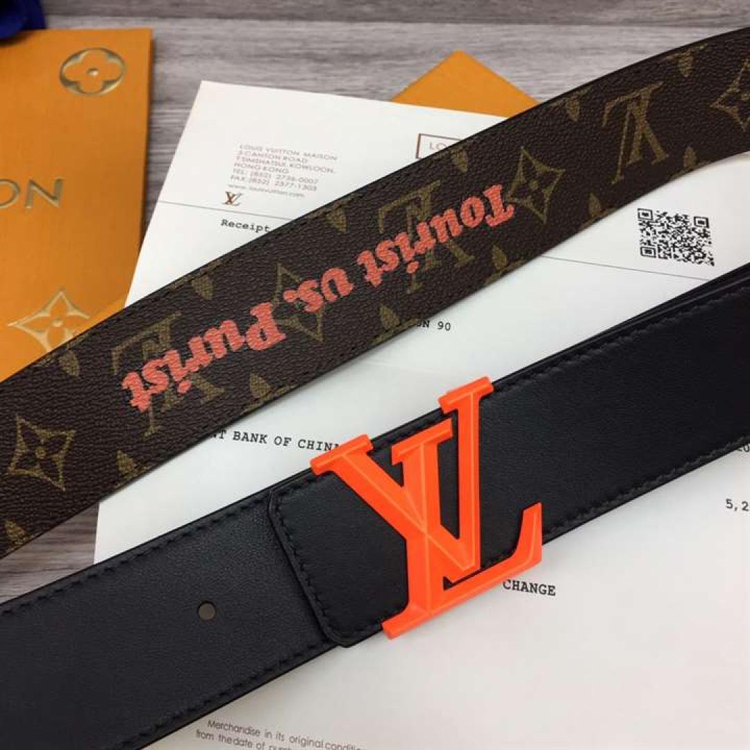 LOUIS VUITTON PYRAMIDE 40MM REVERSIBLE BELT MONOGRAM CANVAS RECTO SIDE