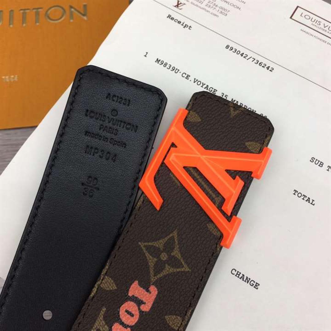 LOUIS VUITTON PYRAMIDE 40MM REVERSIBLE BELT MONOGRAM CANVAS RECTO SIDE