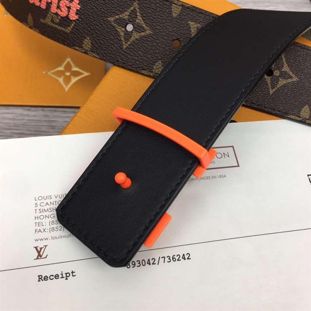 LOUIS VUITTON PYRAMIDE 40MM REVERSIBLE BELT MONOGRAM CANVAS RECTO SIDE