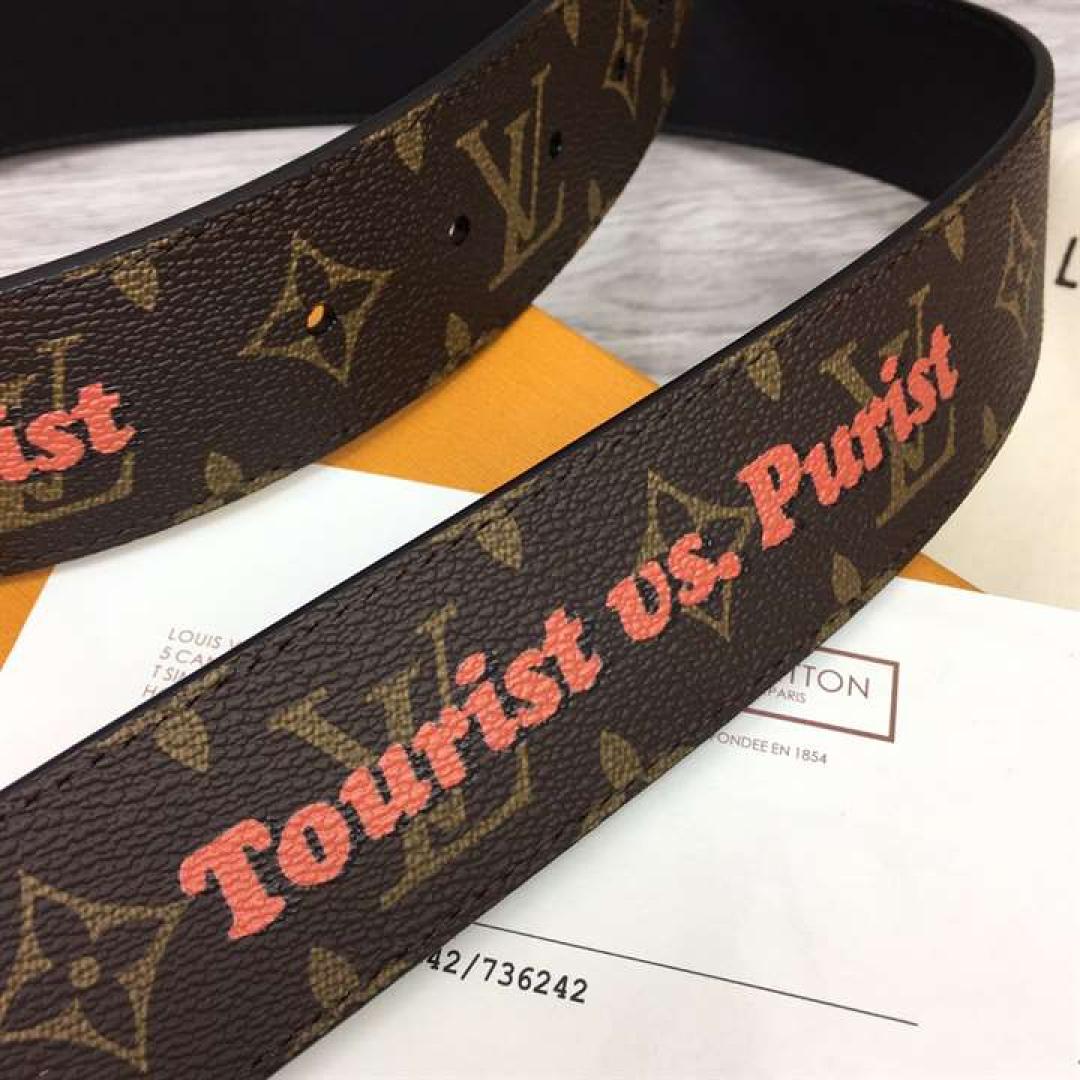 LOUIS VUITTON PYRAMIDE 40MM REVERSIBLE BELT MONOGRAM CANVAS RECTO SIDE