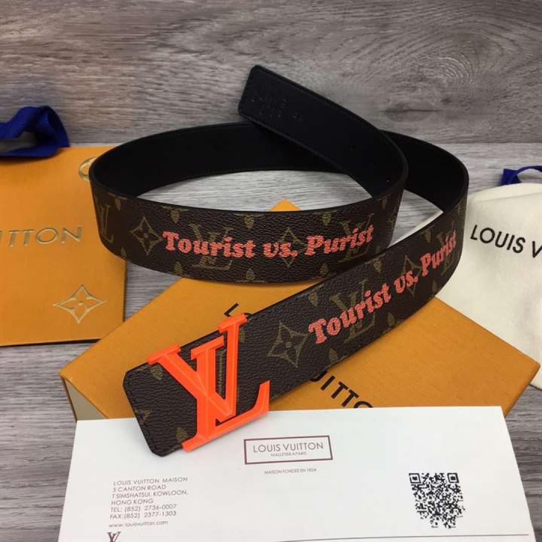 LOUIS VUITTON PYRAMIDE 40MM REVERSIBLE BELT MONOGRAM CANVAS RECTO SIDE