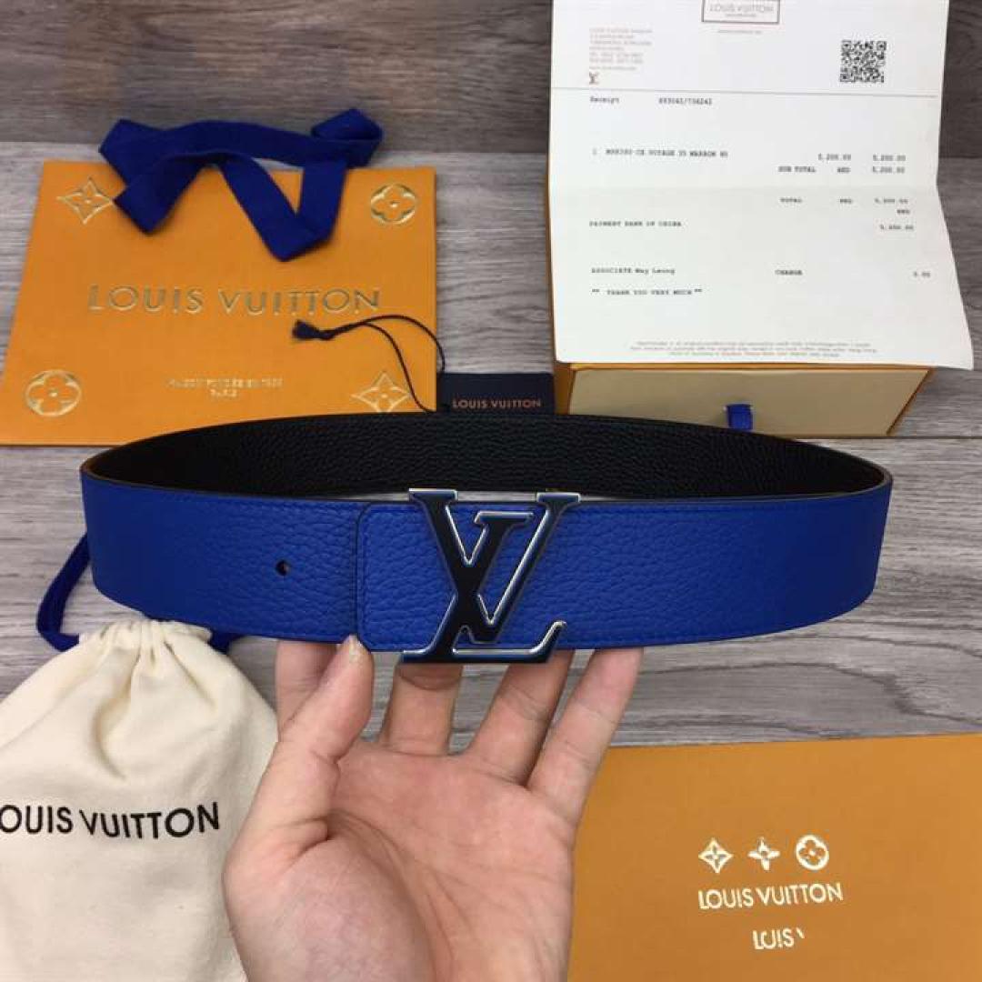 LOUIS VUITTON OPTIC 40MM REVERSIBLE BELT BLUE/BLACK