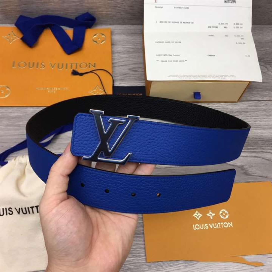 LOUIS VUITTON OPTIC 40MM REVERSIBLE BELT BLUE/BLACK
