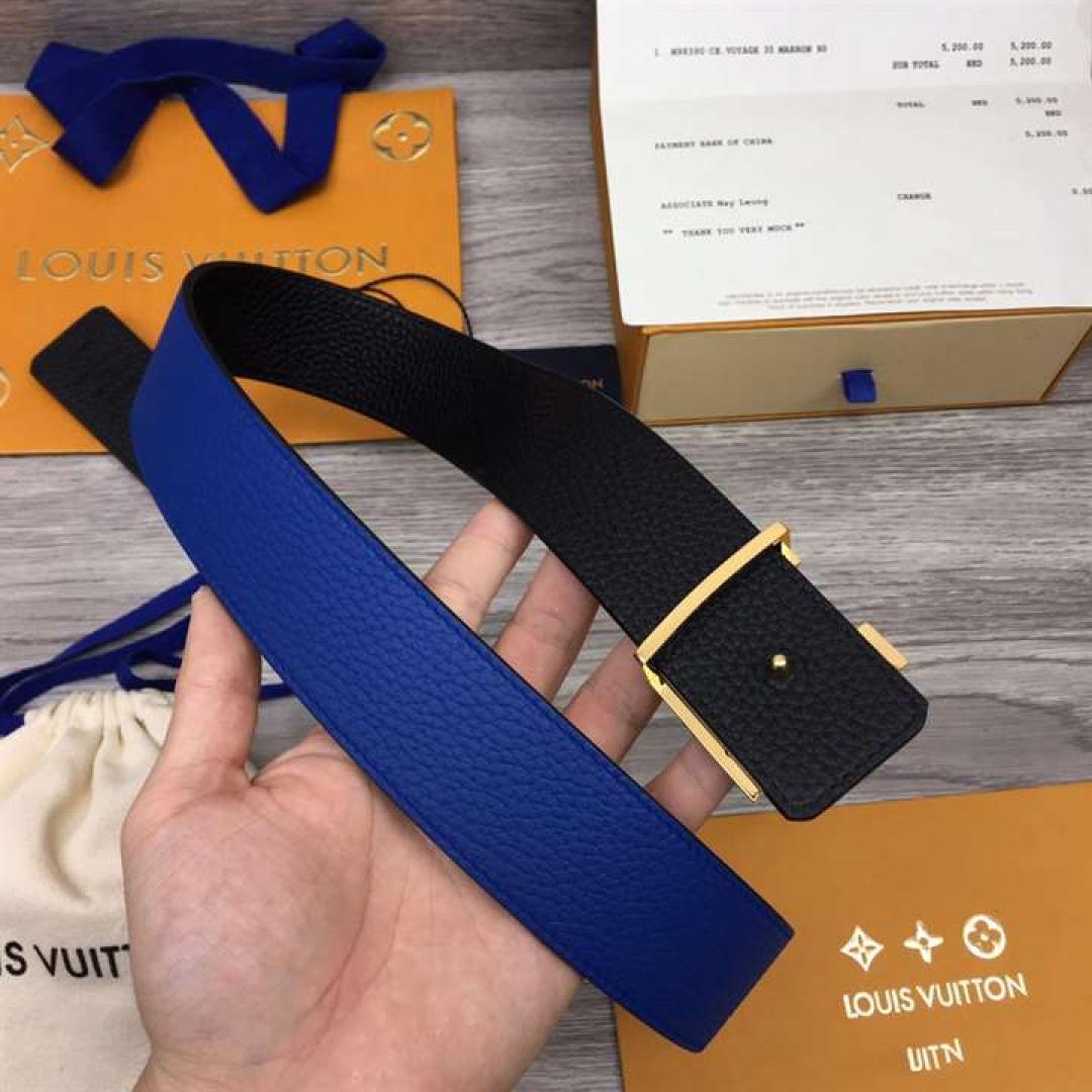 LOUIS VUITTON OPTIC 40MM REVERSIBLE BELT BLUE/BLACK