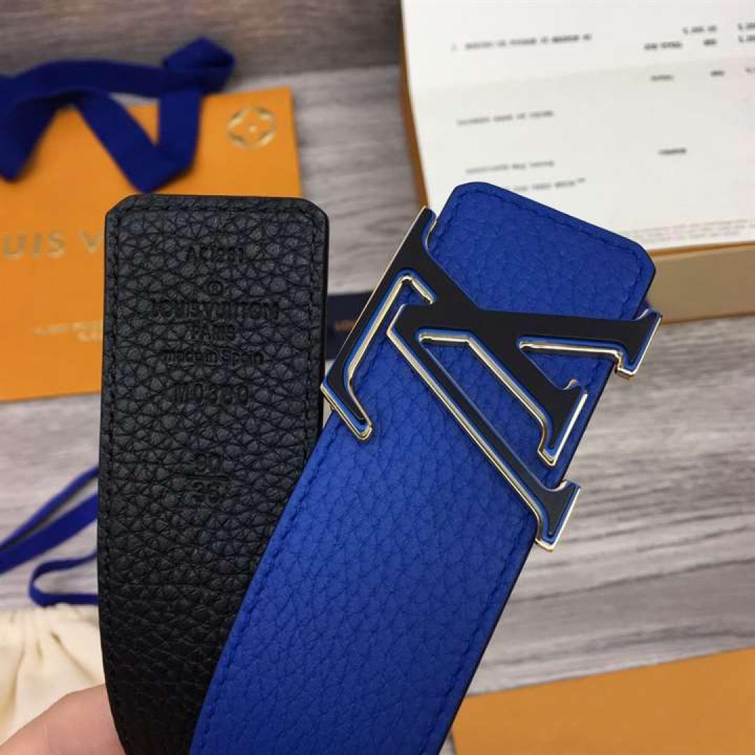LOUIS VUITTON OPTIC 40MM REVERSIBLE BELT BLUE/BLACK