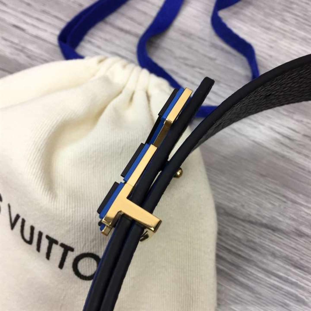 LOUIS VUITTON OPTIC 40MM REVERSIBLE BELT BLUE/BLACK