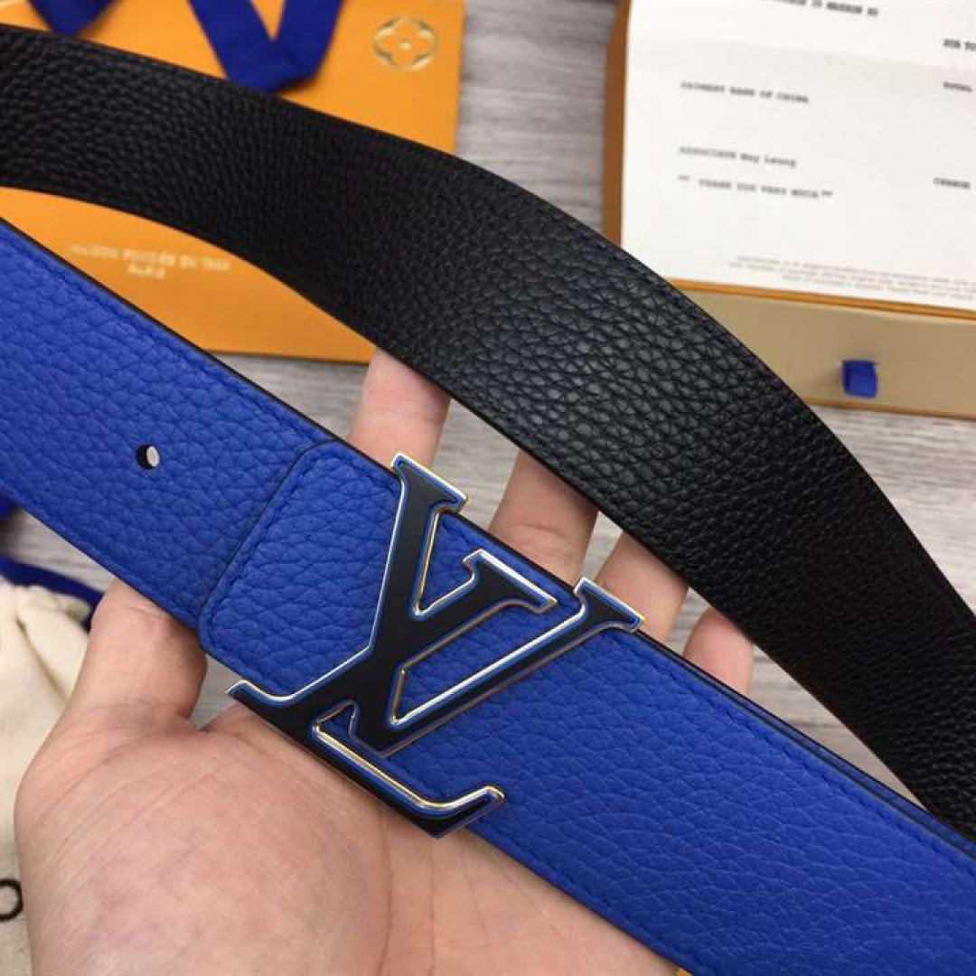 LOUIS VUITTON OPTIC 40MM REVERSIBLE BELT BLUE/BLACK