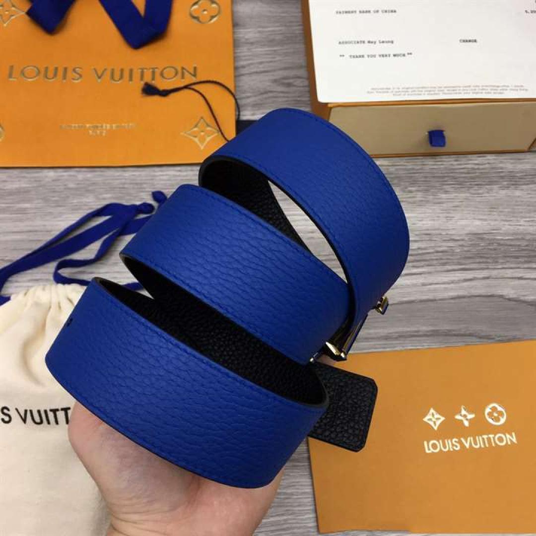 LOUIS VUITTON OPTIC 40MM REVERSIBLE BELT BLUE/BLACK