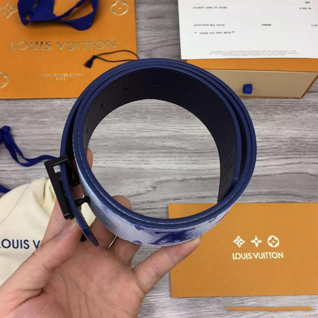 LOUIS VUITTON SHAPE 40MM REVERSIBLE BELT WATERCOLOR BLUE