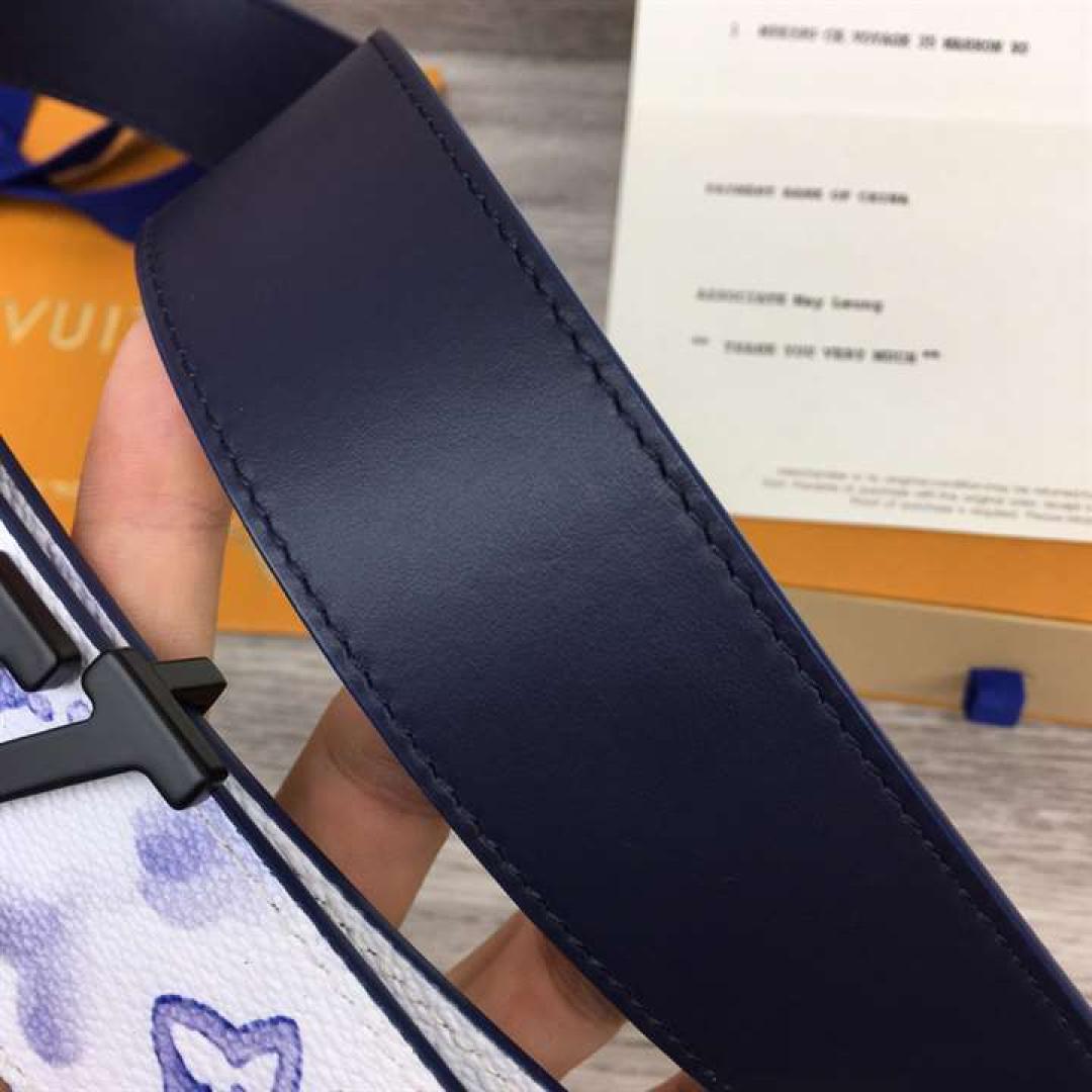 LOUIS VUITTON SHAPE 40MM REVERSIBLE BELT WATERCOLOR BLUE