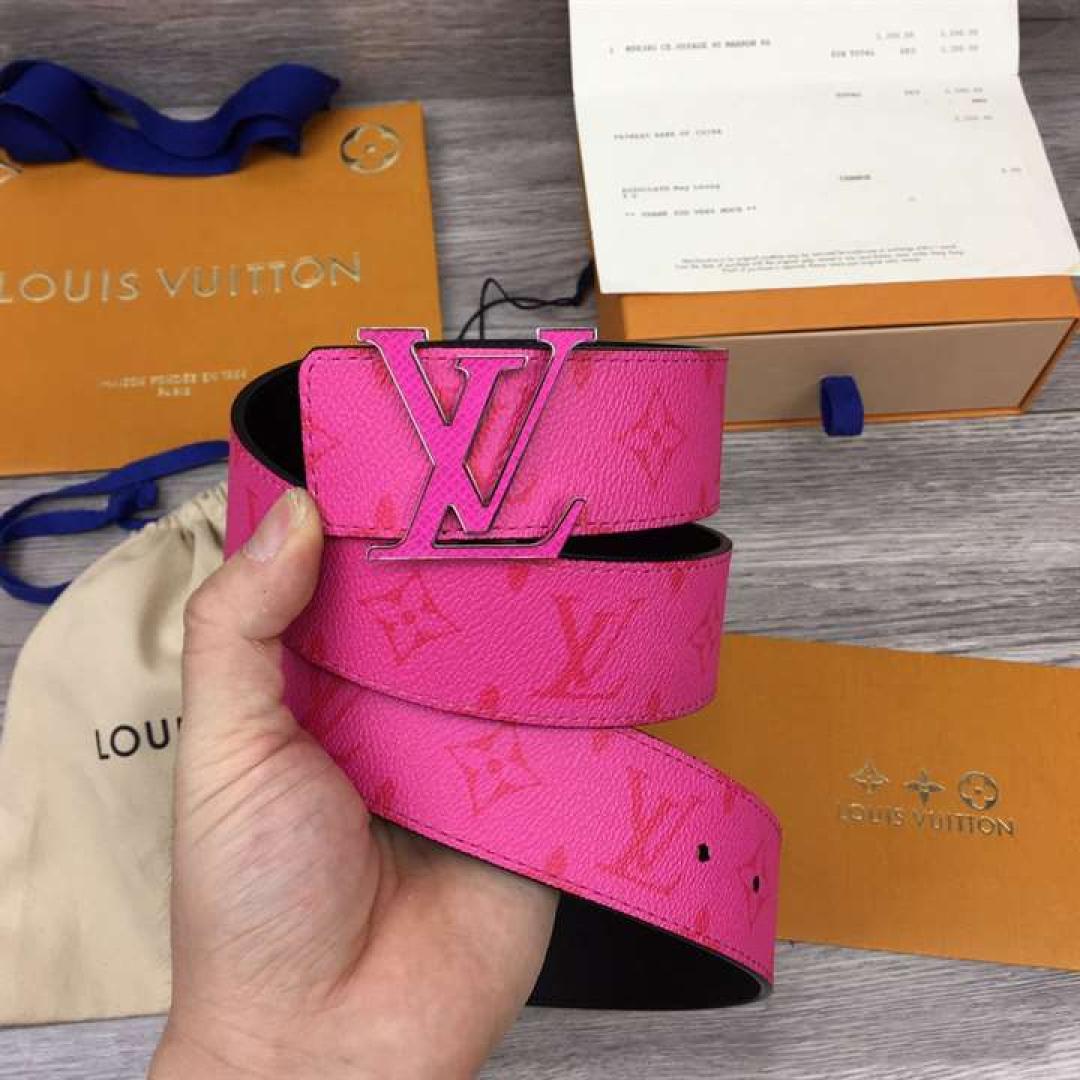LOUIS VUITTON INITIALES 40MM REVERSIBLE BELT PINK