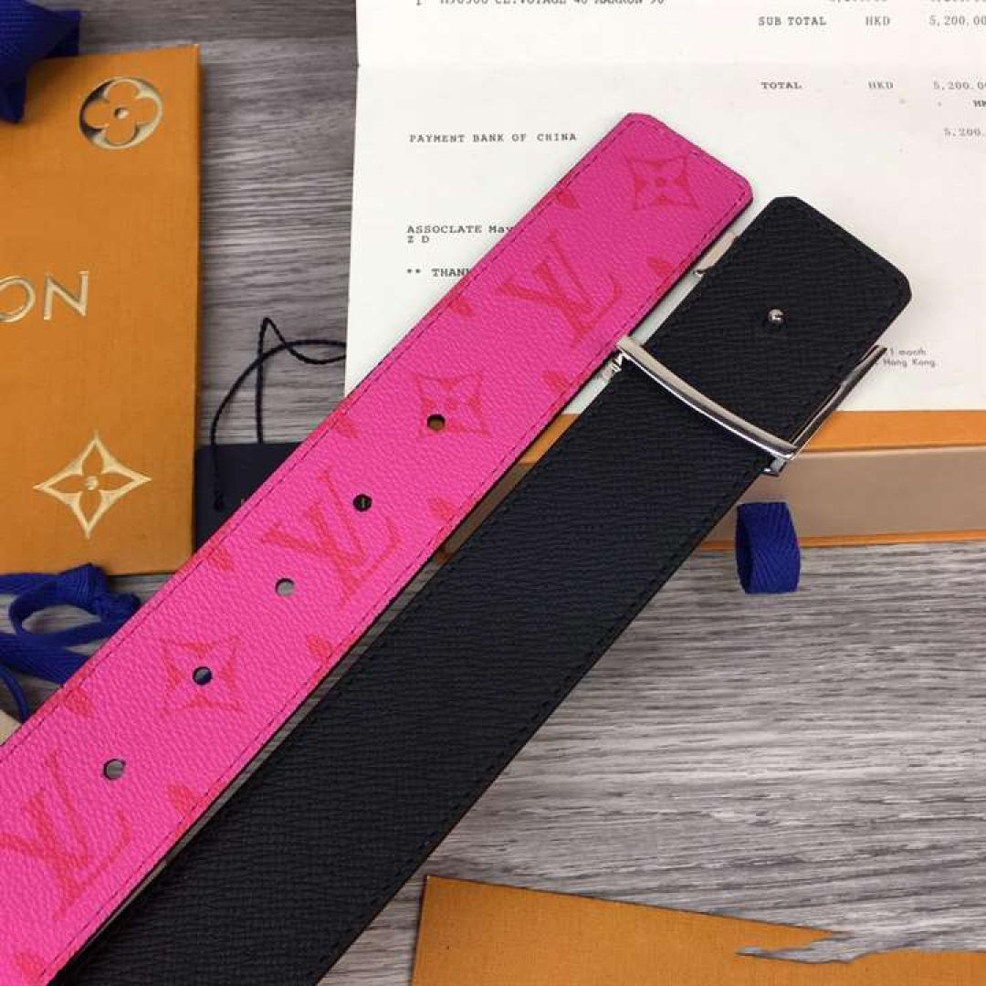 LOUIS VUITTON INITIALES 40MM REVERSIBLE BELT PINK