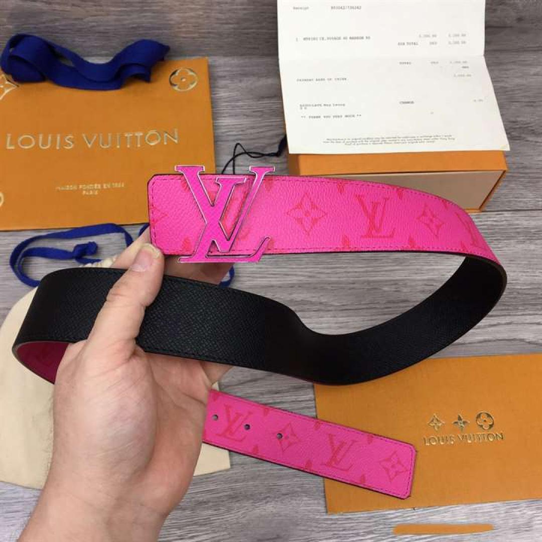LOUIS VUITTON INITIALES 40MM REVERSIBLE BELT PINK