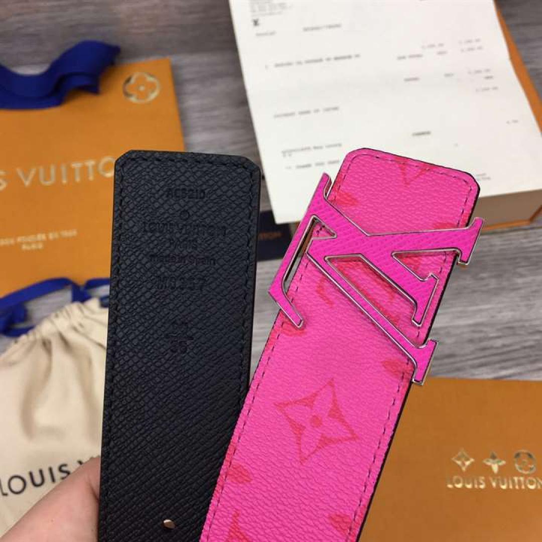 LOUIS VUITTON INITIALES 40MM REVERSIBLE BELT PINK