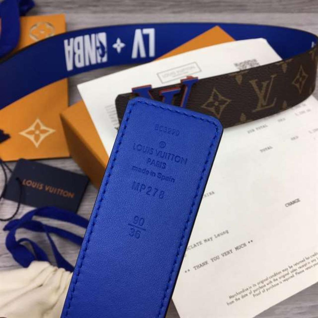 LOUIS VUITTON X NBA 3 STEPS 40MM REVERSIBLE MONOGRAM CANVAS BELT