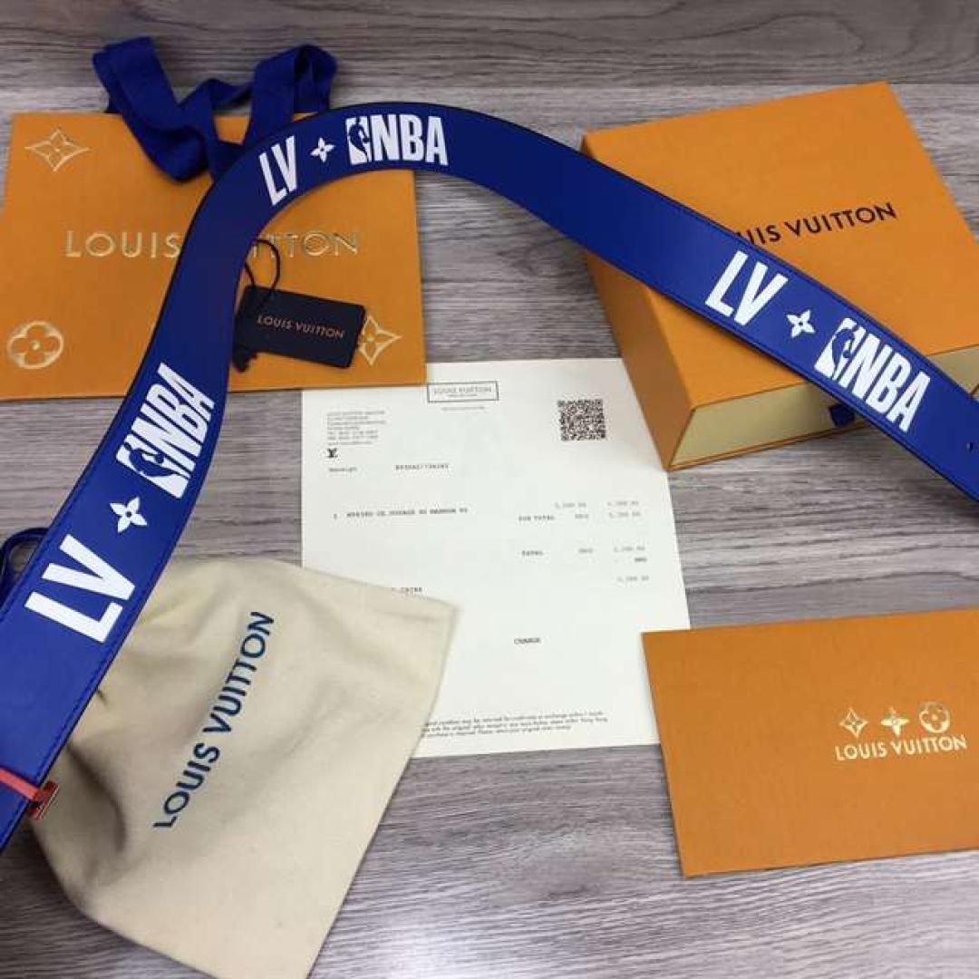 LOUIS VUITTON X NBA 3 STEPS 40MM REVERSIBLE MONOGRAM CANVAS BELT