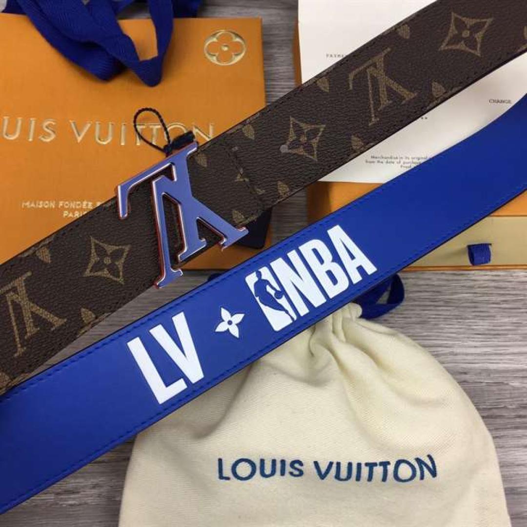 LOUIS VUITTON X NBA 3 STEPS 40MM REVERSIBLE MONOGRAM CANVAS BELT