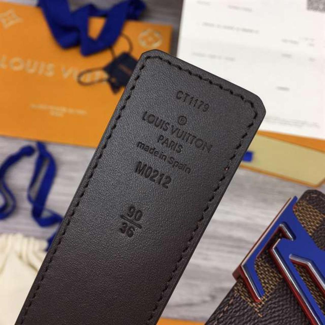 LOUIS VUITTON INITIALES 40MM REVERSIBLE DAMIER EBENE CANVAS BELT