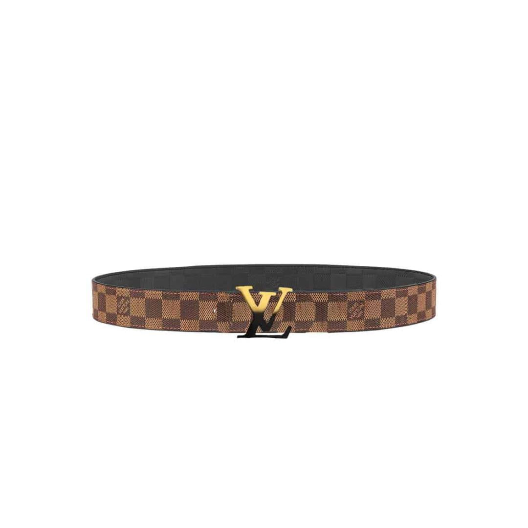 LOUIS VUITTON INITIALES 40MM REVERSIBLE DAMIER EBENE CANVAS BELT