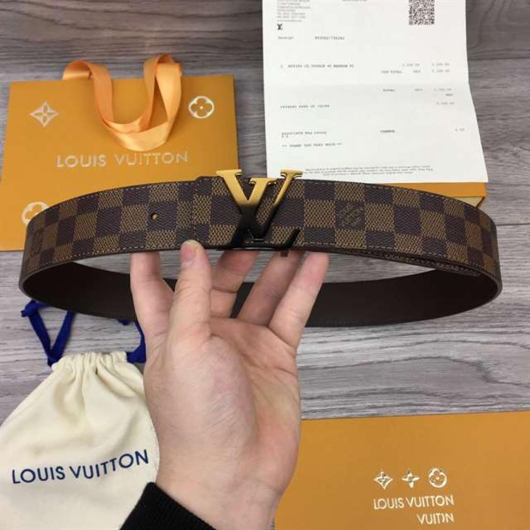 LOUIS VUITTON INITIALES 40MM REVERSIBLE DAMIER EBENE CANVAS BELT