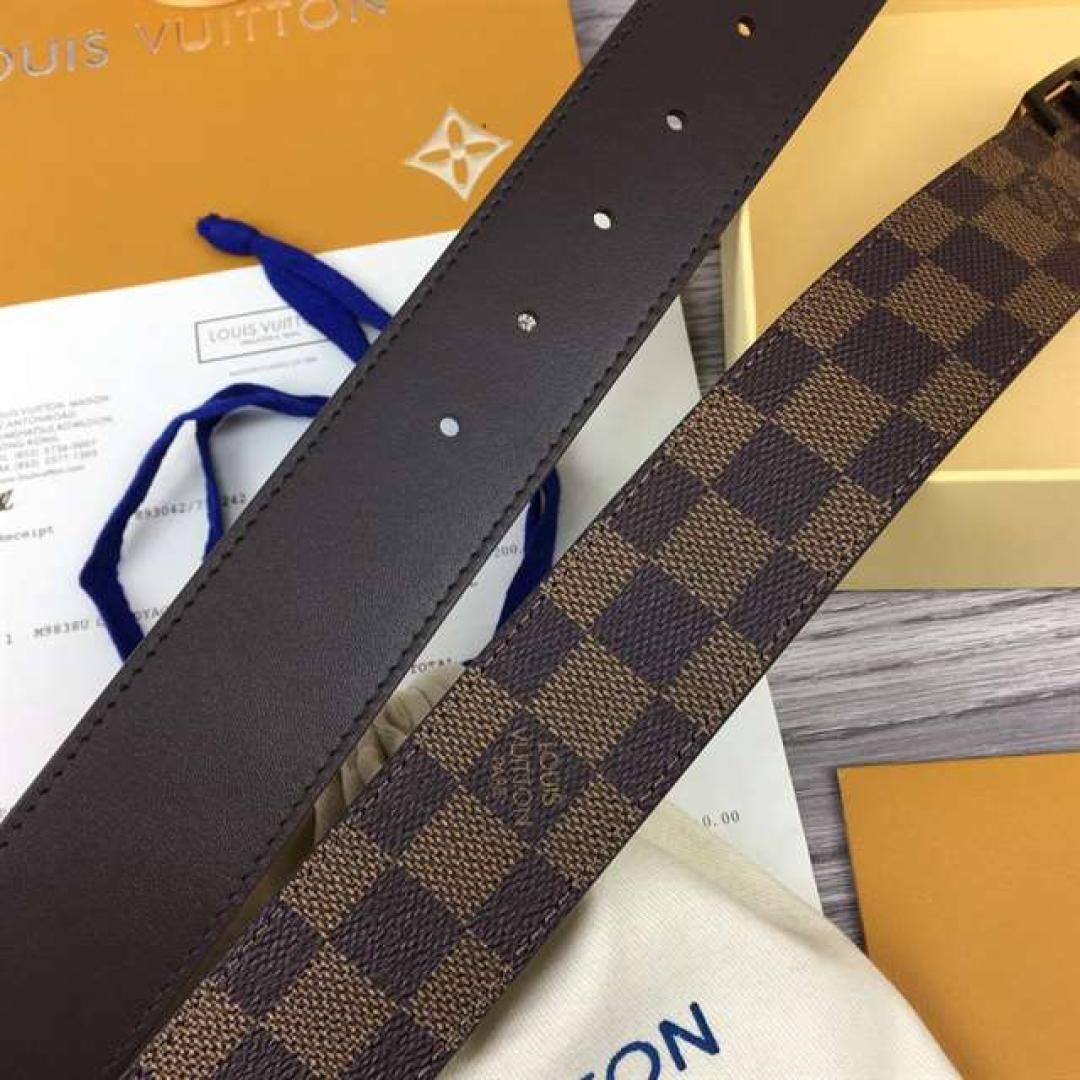 LOUIS VUITTON INITIALES 40MM REVERSIBLE DAMIER EBENE CANVAS BELT