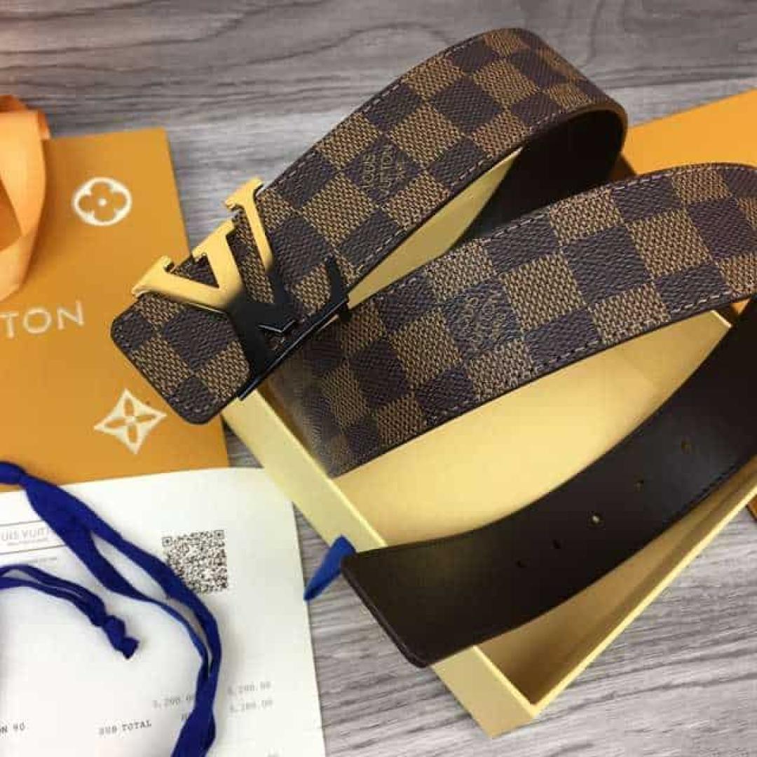 LOUIS VUITTON INITIALES 40MM REVERSIBLE DAMIER EBENE CANVAS BELT