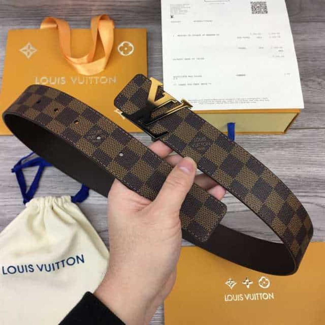 LOUIS VUITTON INITIALES 40MM REVERSIBLE DAMIER EBENE CANVAS BELT