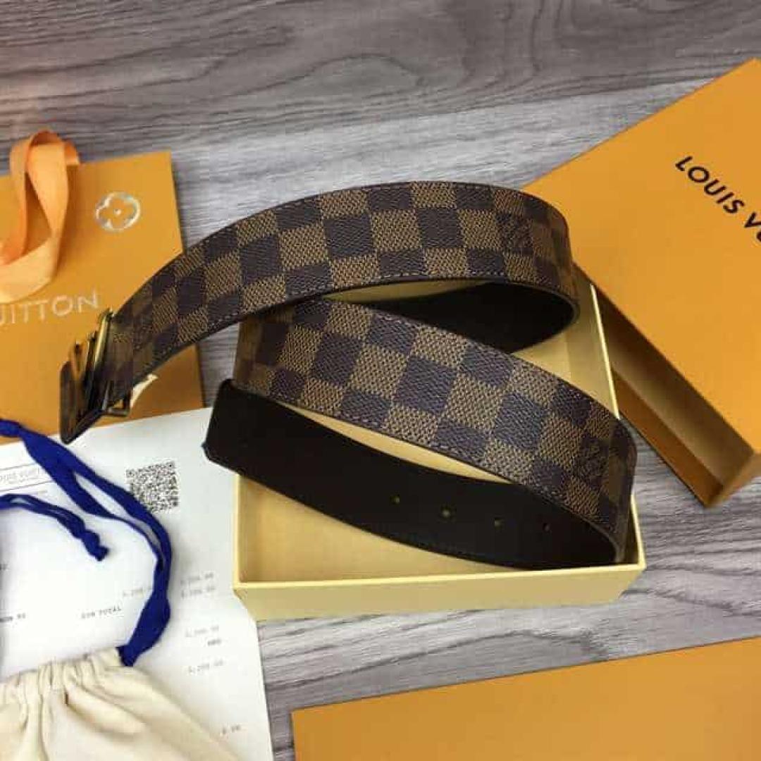 LOUIS VUITTON INITIALES 40MM REVERSIBLE DAMIER EBENE CANVAS BELT