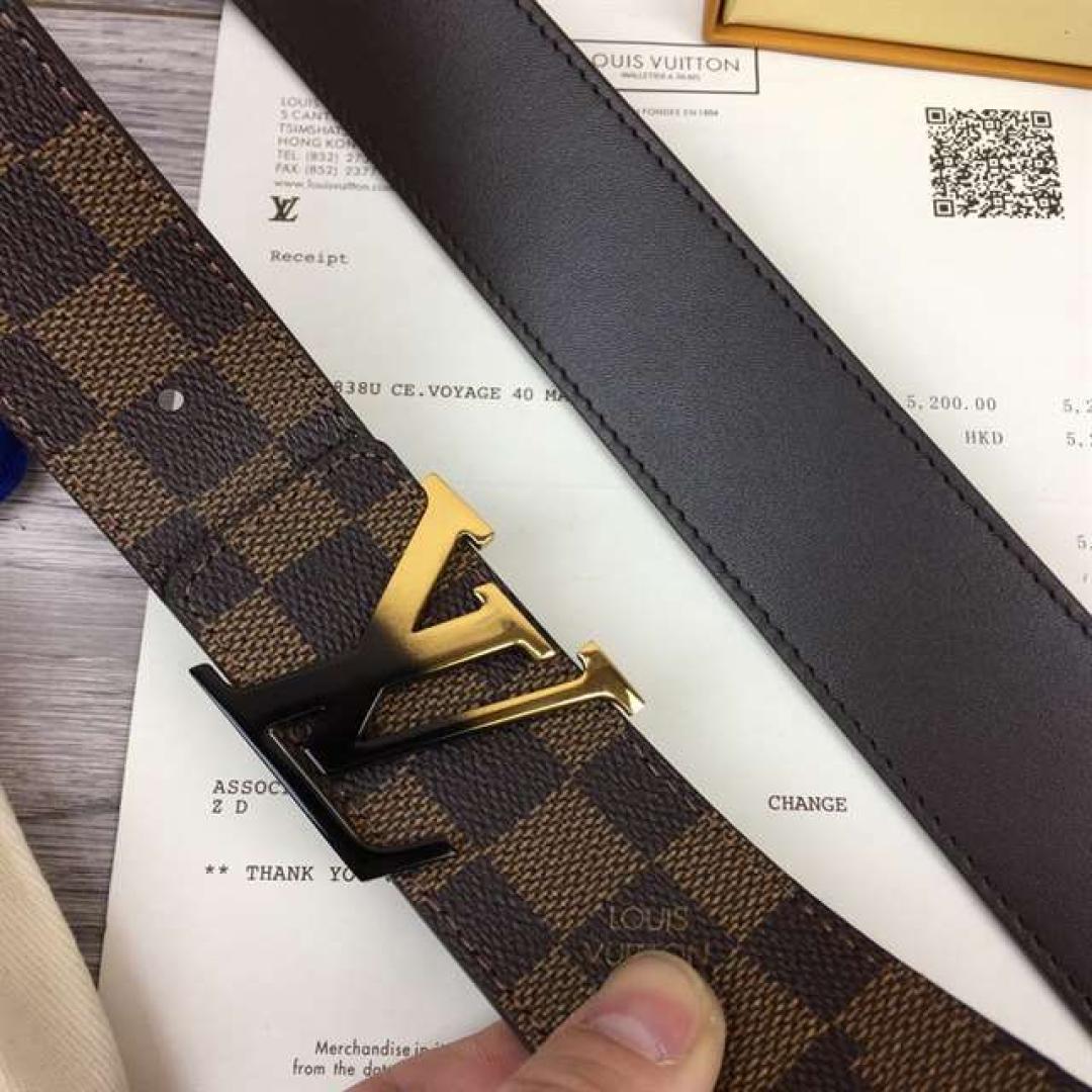 LOUIS VUITTON INITIALES 40MM REVERSIBLE DAMIER EBENE CANVAS BELT