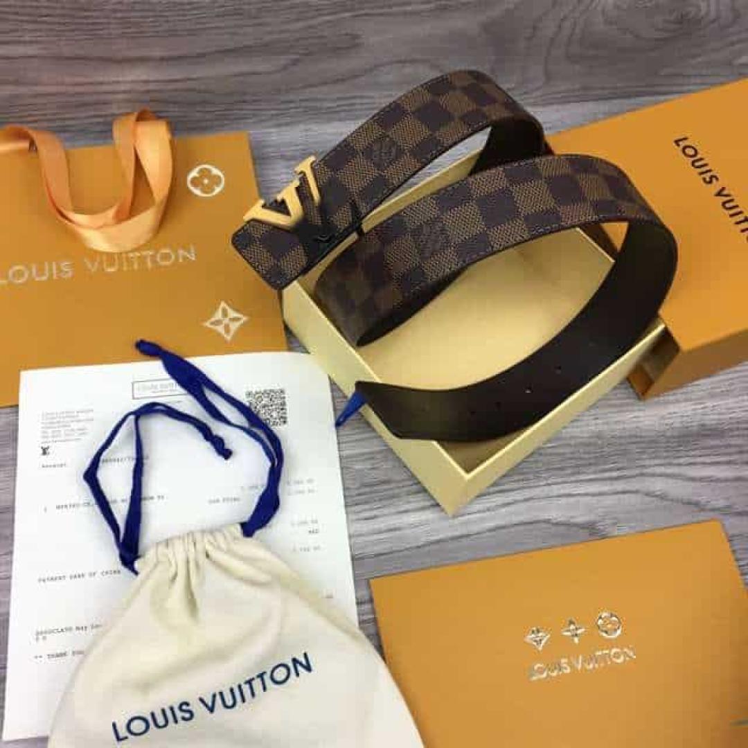 LOUIS VUITTON INITIALES 40MM REVERSIBLE DAMIER EBENE CANVAS BELT