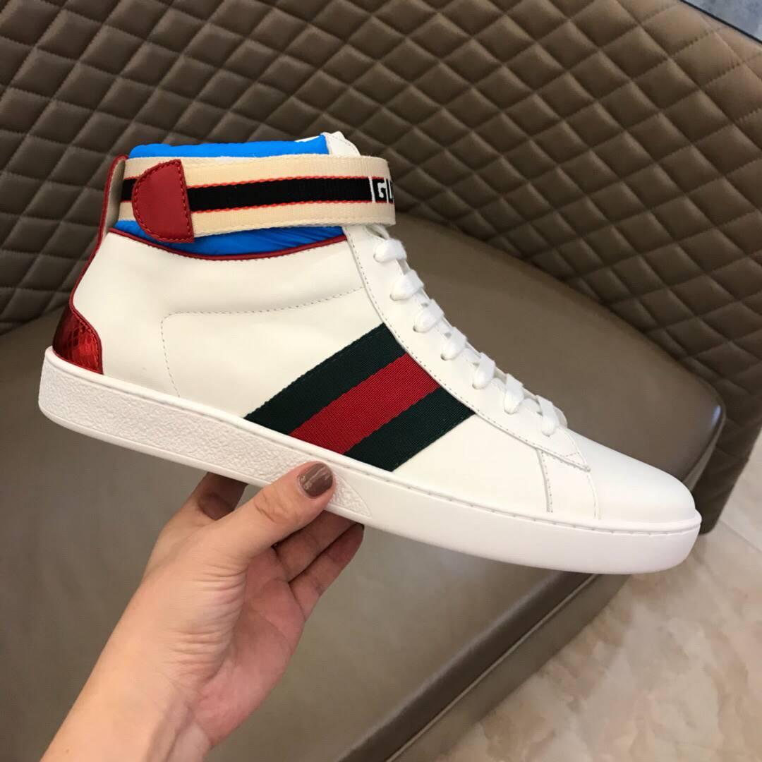 GUCCI STRIPE ACE HIGH-TOP SNEAKER