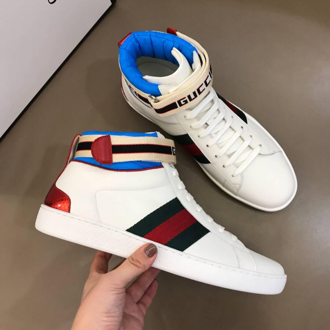 GUCCI STRIPE ACE HIGH-TOP SNEAKER