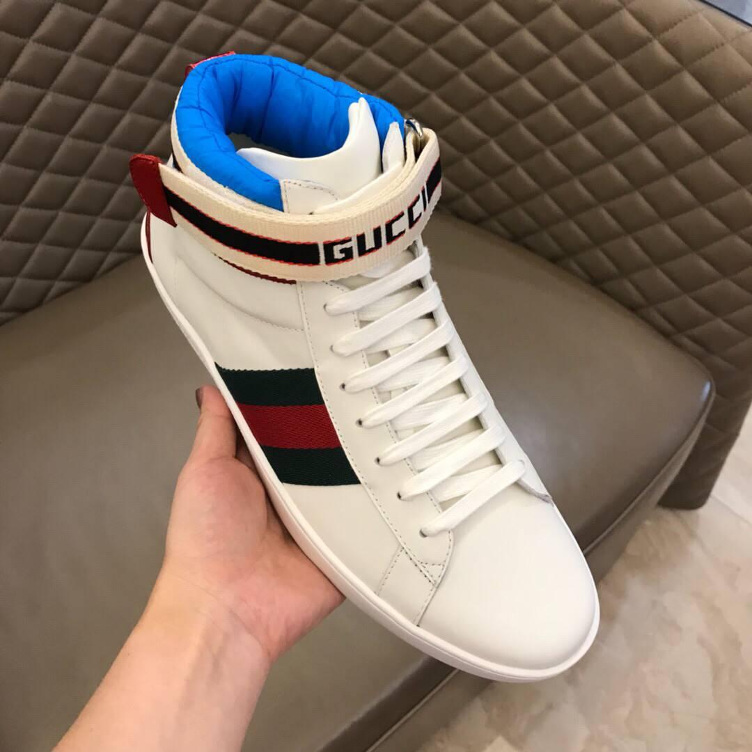 GUCCI STRIPE ACE HIGH-TOP SNEAKER