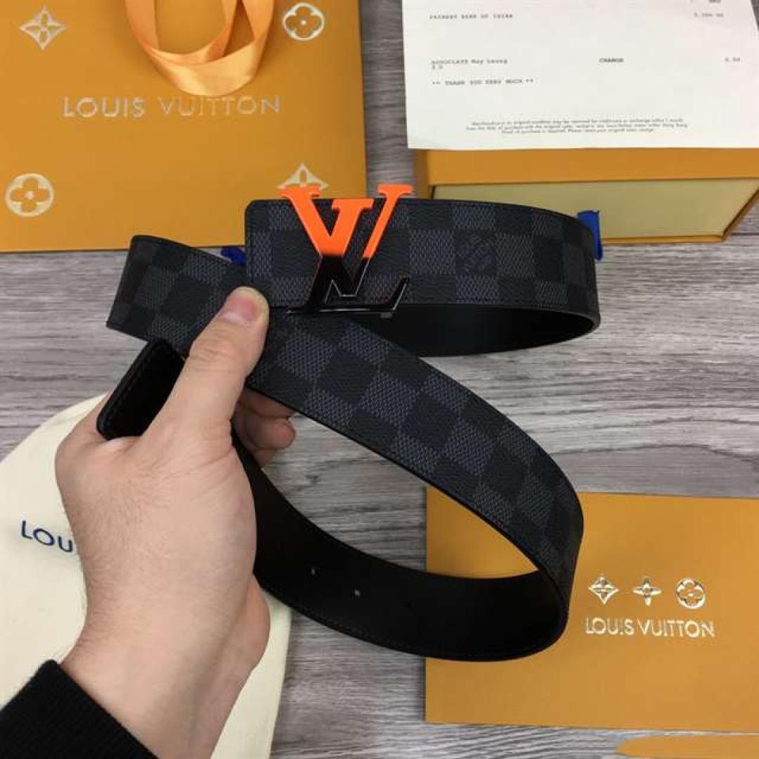 LOUIS VUITTON INITIALES 40MM REVERSIBLE DAMIER GRAPHITE CANVAS BELT