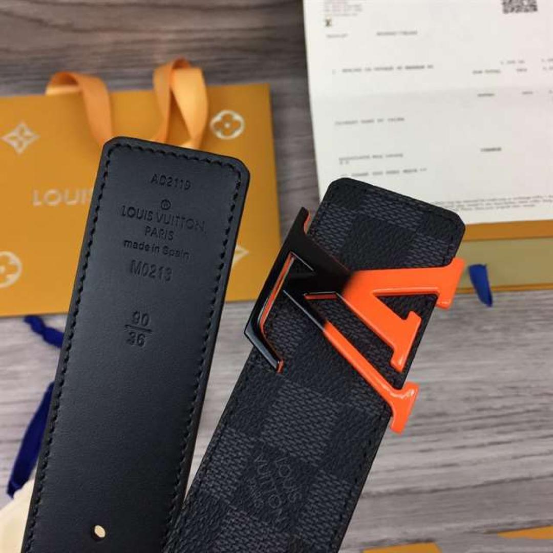 LOUIS VUITTON INITIALES 40MM REVERSIBLE DAMIER GRAPHITE CANVAS BELT